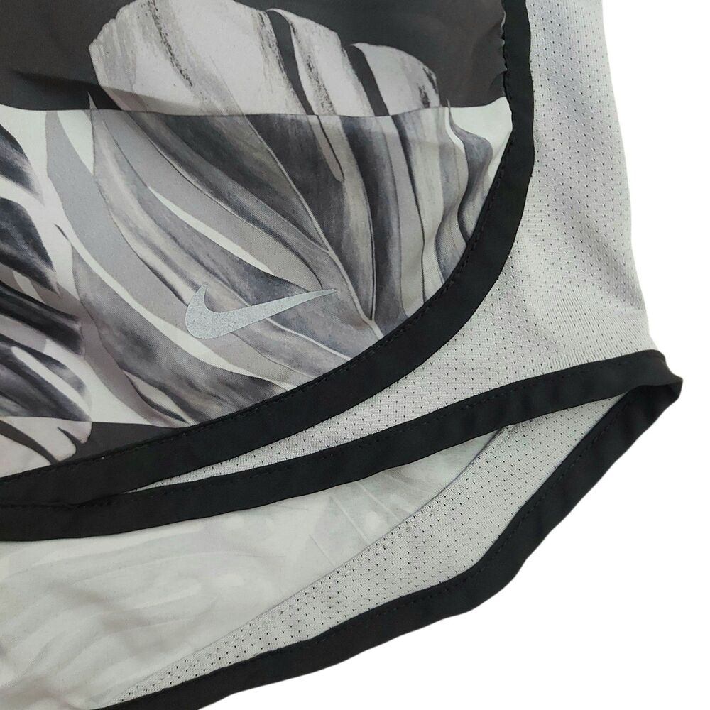 Nike Dri-Fit Running Shorts Womens Medium Gray Tropical Print Lined Athletic Gym - Picture 7 of 11